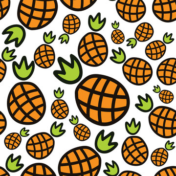 Seamless vector pattern pineapple bascketball