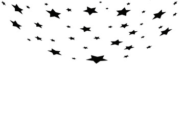 Black Shooting Star with Elegant Star Trail on White Background