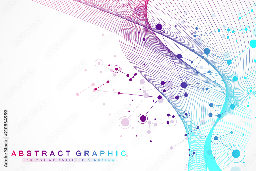 Poster Big data visualization. Artificial Intelligence and Machine Learning Concept. Graphic abstract background communication. Perspective backdrop visualization. Vector illustration.