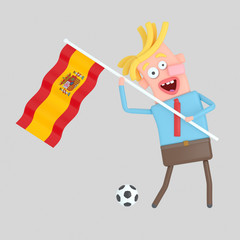Man holding a flag of spain.

Isolate. Easy automatic vectorization. Easy background remove. Easy color change. Easy combine. 4000x4000 - 300DPI For custom illustration contact me.