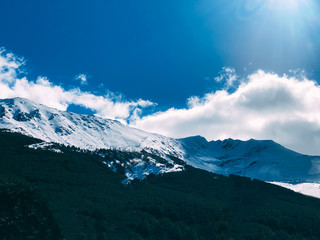 Fototapeta na wymiar View of a snow mountain landscape