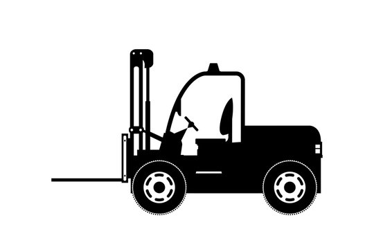 forklift silhouette .isolated on white background