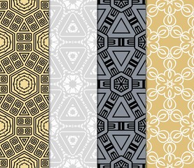 set of decorative ethnic ornament. Seamless vector illustration. Geometric modern style. For greeting cards, invitations, cover book, fabric, scrapbooks.