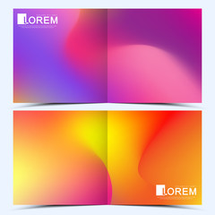 Modern vector template for square brochure, leaflet, cover, catalog, magazine or annual report. Abstract fluid 3d shapes vector trendy liquid colors backgrounds. Colored fluid graphic composition