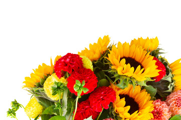 Dahlia and sunflowers