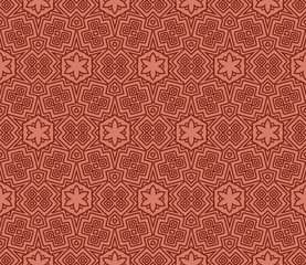 geometric ornament on color background. Seamless vector illustration. For interior design, wallpaper