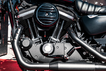 Fototapeta premium shiny motorbike engine