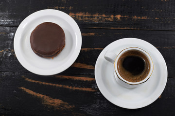 morning breakfast, coffee and chocolate chip cookies