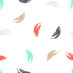 Summer Seamless pattern with abstract ornament. Colorful ink Dry brush. Pastel colors. Hand drawn background.