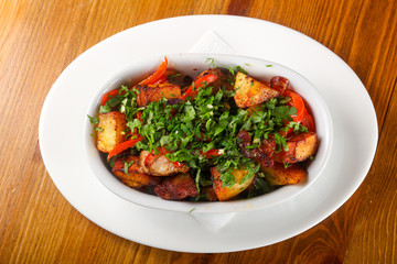 Baked pork with potato