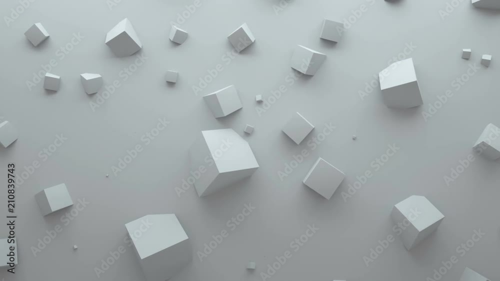 Poster 3d render abstract background. simple plane with geometry shapes that bounds from surface. light gam
