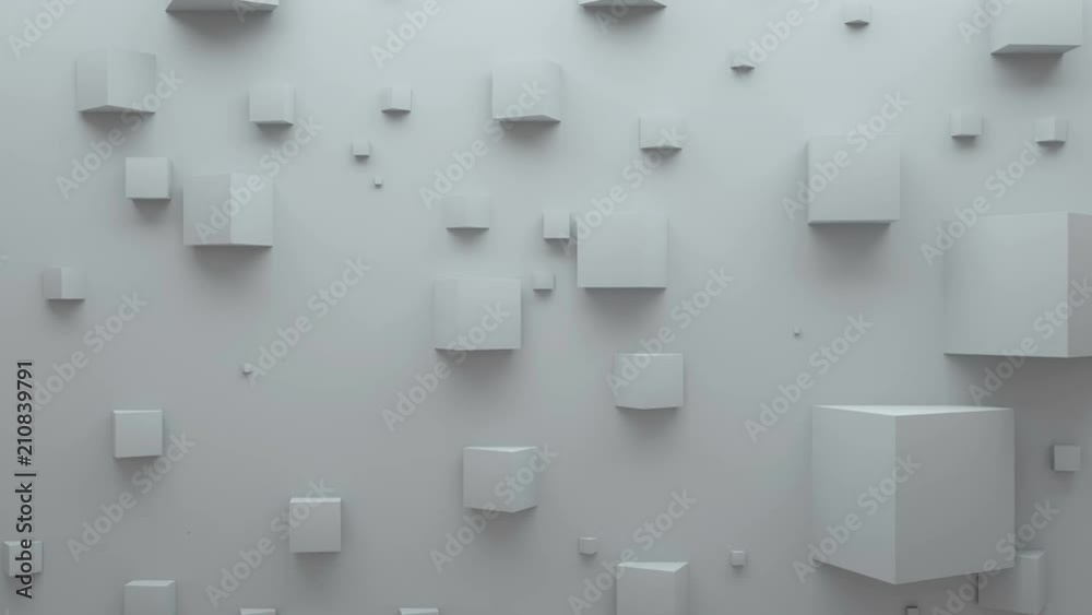 Poster 3d render abstract background. simple plane with geometry shapes that bounds from surface. light gam