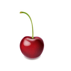 Red Cherry Isolated White Background