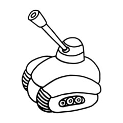 Tank cartoon illustration isolated on white background for children color book