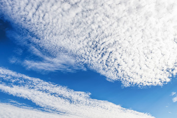 Blue sky with white clouds. Sky background