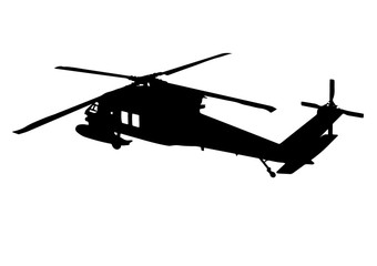 Fototapeta na wymiar silhouette of military helicopter vector
