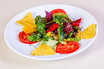Vegetables salad with avocado