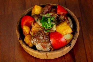 Roasted pork and vegetables