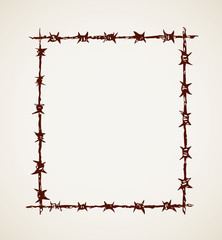 Barbed wire. Vector drawing