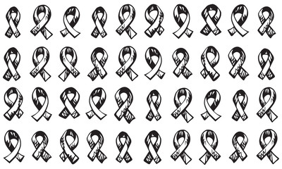 Aid ribbon logo. Vector drawing