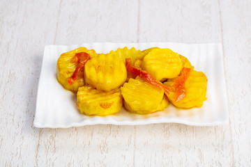 Tasty steamed zucchini