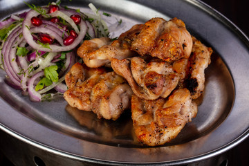 Chicken barbeque with onion
