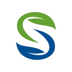 S logo leaf design template vector illustration