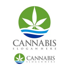Marijuana, cannabis logo design template vector illustration