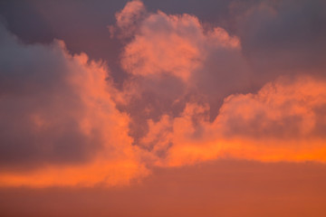 Naklejka na ściany i meble Scenic red Sunset with clouds