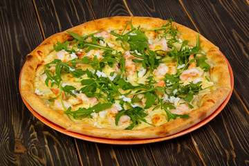 Pizza with prawn