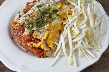 Fried noodle Thai style with egg is delicious