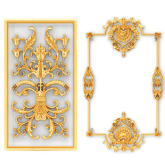 Stucco decoration, gold cartouche