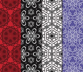 set of seamless vector pattern. geometric ornament. interior decoration, wallpaper, presentation, fashion design.