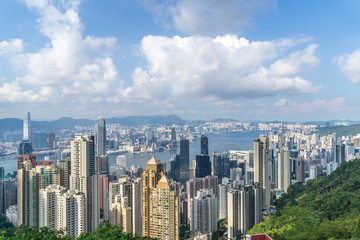 panoramic city skyline in hongkong china