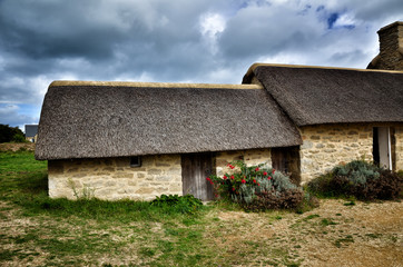 Plakat Meneham village, Kerlouan, Finistere, Brittany (Bretagne), France