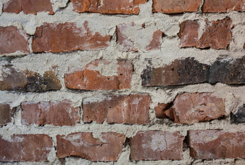 Old bricks wall texture background outdoors. Vintage wall.
