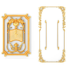 Stucco decoration, gold cartouche