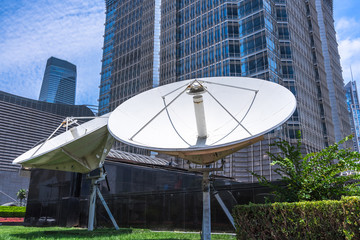 satellite dish in urban
