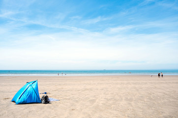 tent on the beach (Rhossili bay, Wales)