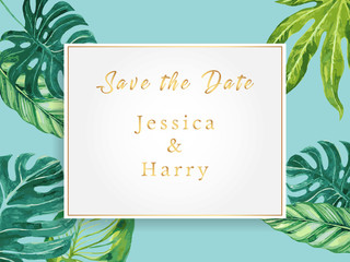 Trendy Summer Tropical Leaves Vector Design