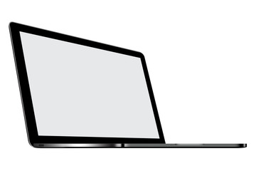 Dark grey modern Laptop isolated on white background
