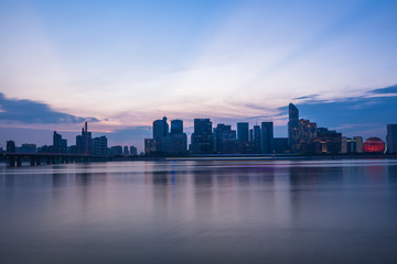 Obraz na płótnie Canvas panoramic city skyline in hangzhou china