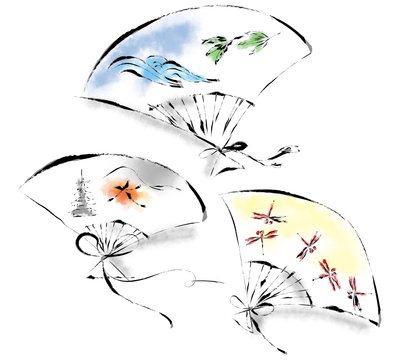 recommend clip art: 日本の扇子のイラスト　いろいろ