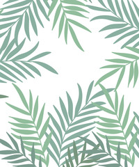 Fototapeta na wymiar Vector poster with branches and leaves. Isolated hand drawn illustration on white background