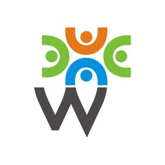 W logo initial letter design template vector illustration 