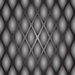 A sample of a seamless texture of a reptile's skin. Convex scales in gray tones with an oval bulge in the center.