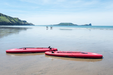 kayak on the beach (rhossili bay, wales)
