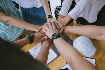 Close-up Hand. Collaboration in the office.