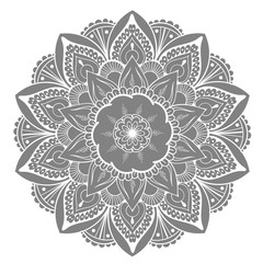 Mandala Vector Design Element. Round ornament decoration. Colorful flower pattern. Stylized floral motif. Complex flourish weave medallion. Tattoo print