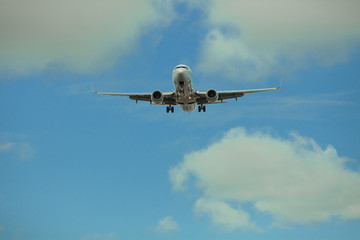Passenger plane in flight